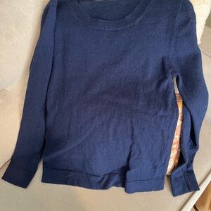 J Crew Teddy Navy Blue Long Sleeve Sweater